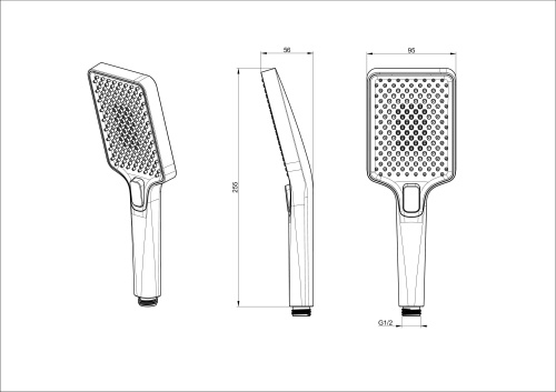 Лейка для душа Wonzon & Woghand WW-88SC08-BN квадратная - фото 2