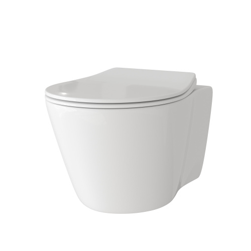 Унитаз подвесной Grossman Санфаянс GR-4459S белый глянцевый с сиденьем микролифт безободковый каскадный смыв