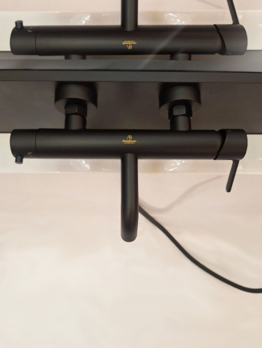 Смеситель для ванны AltroBagno Unione AltroBagnoUnione0221MB настенный черный матовый - фото 5