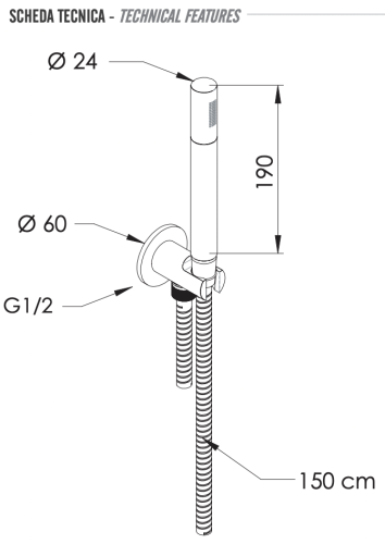 Душевой гарнитур Remer X Style Inox SS337M317MM настенныйу нержавеющая сталь - фото 2