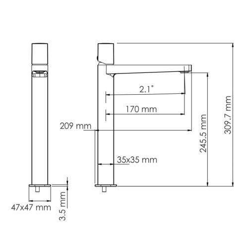 Смеситель для раковины Wasserkraft Saale 9500 9503H на столешницу белый - фото 5