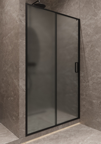 Душевая дверь Timo T02 120х195 стекло матовое профиль черный - фото 3