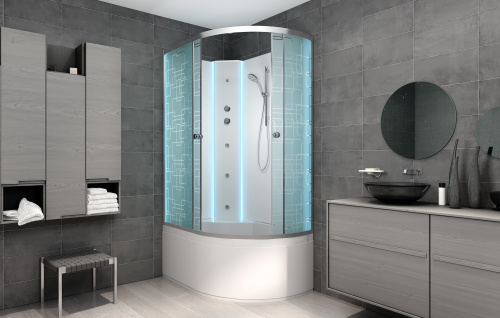 Душевая кабина AvaCan EM5012LNLED+GM 120х90 асимметричная без крыши ориентация левая - фото 3