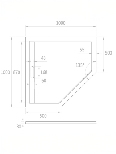 Душевой поддон WeltWasser WW TRP 100 STONE-WT (10000004364) 100х100 искусственный камень - фото 2