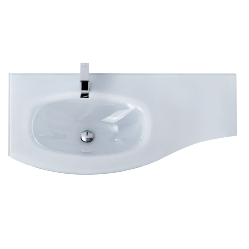 Раковина стеклянная Cezares 82409 104х53 подвесная цвет белый 1 отверстие под смеситель - фото 2