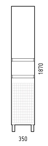 Шкаф-пенал Corozo Алабама SD-00000677 35х29х187 цвет белый - фото 2