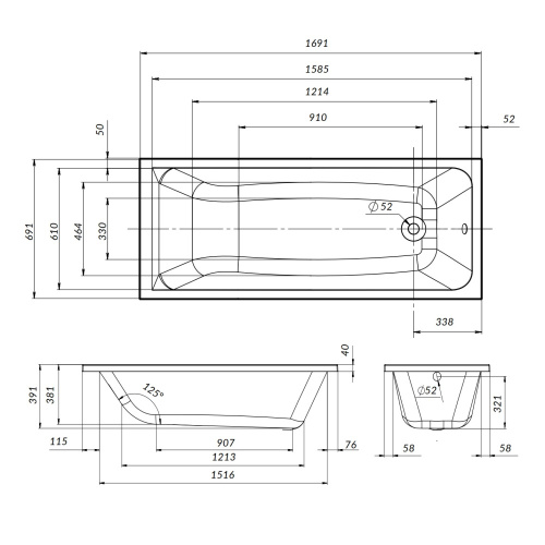 Каркас для ванны Am.Pm Gem W90A-170-070W-R - фото 3