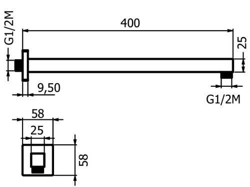 Держатель душа Plumberia Selection SHOWER SAQ3122NO черный матовый - фото 2