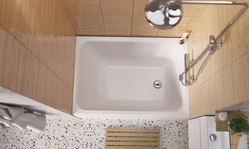 Ванна акриловая 1MarKa LETT 01лет1070 100х70 пристенная прямоугольная без каркаса - фото 4