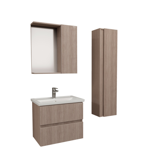 Зеркало-шкаф Grossman Юнит 2070112 70х17х70 подвесной цвет кадена вуд - фото 2