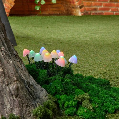 Садовый светильник на солнечной батарее Uniel USL-S-830/PM020 MULTICOLOR MUSHROOMS SET12 - фото 3