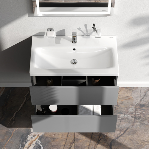 Тумба под раковину Am.Pm Gem M90FHX07522GM 75х41х54 подвесная цвет графит матовый - фото 3