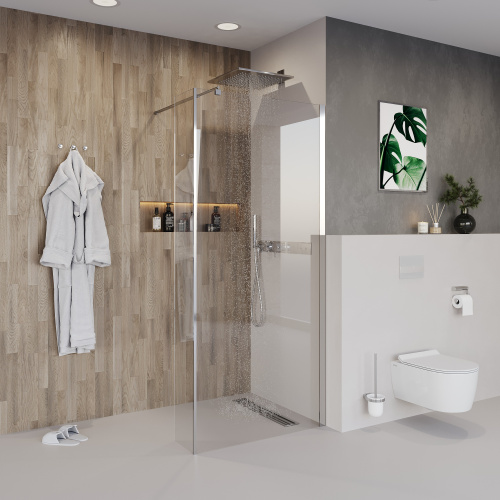 Душевая перегородка Niagara Nova NG-664-11 110х195 стекло прозрачное профиль хром глянцевый - фото 2