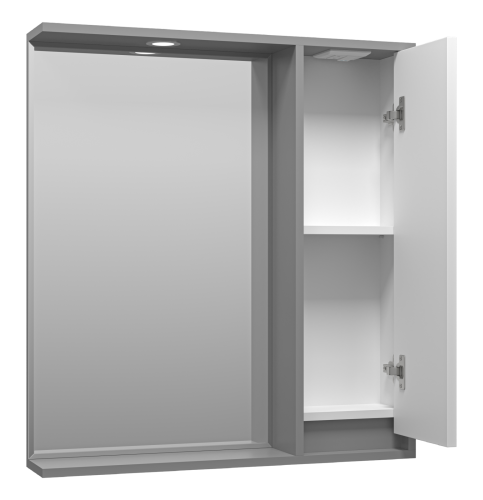 Зеркало-шкаф Brevita Balaton BAL-04075-01-01П 73х14х80 подвесной цвет белый/серый - фото 4