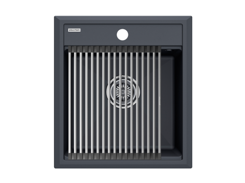 Кухонная мойка + коландер Paulmark PM114651-AN+R375-BS 46х51 цвет антрацит