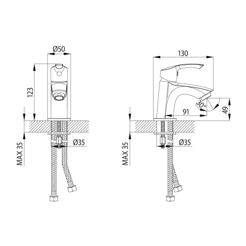 Смеситель LeMark Plus Strike LM1106C на раковину хром - фото 2