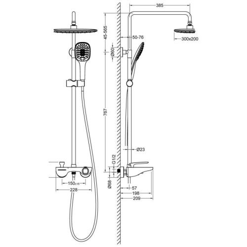 Душевая стойка Timo Helmi SX-1170/00-16 настенная цвет белый/хром - фото 2