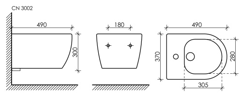 Биде Ceramica Nova PLAY CN3002 подвесное - фото 5