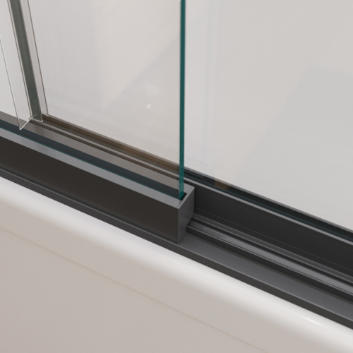 Душевая шторка на ванну Cezares SLIDER SLIDER-FIX-VF-11-90/150-C-NERO 90х150 стекло прозрачное профиль черный ориентация универсальная - фото 3