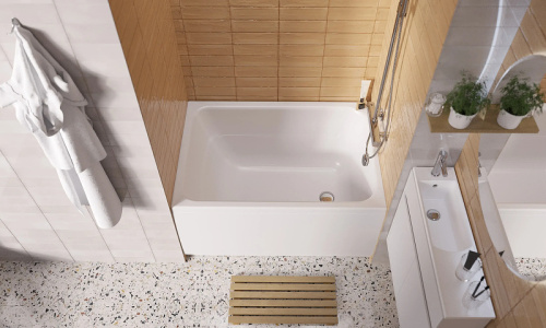 Ванна акриловая 1MarKa LETT 01лет1070 100х70 пристенная прямоугольная без каркаса - фото 5