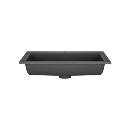 Раковина из искусственного камня Vincea VCB-13600B 60х50 встраиваемая цвет черный 1 отверстие под смеситель - фото 2