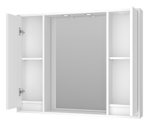 Зеркало-шкаф Brevita Balaton BAL-04100-01-011 98х14х80 подвесной цвет белый - фото 4