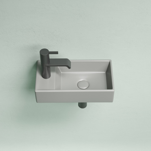 Раковина из сантехнического фарфора Ceramica Nova ELEMENT CN6051RMH 42х22 подвесная цвет антрацит матовый 1 отверстие под смеситель - фото 4