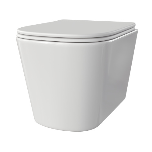 Унитаз подвесной Taliente Correto CR25200 белый с сиденьем микролифт безободковый душевой смыв