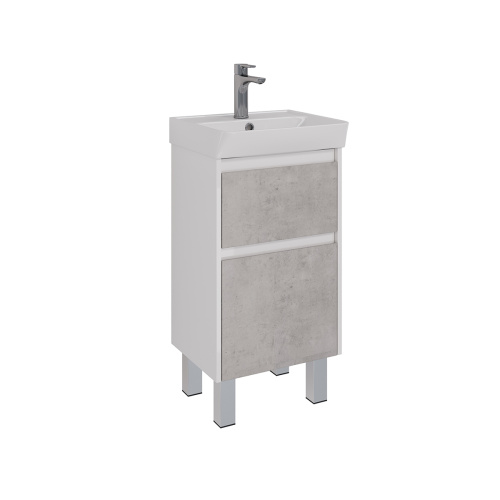 Тумба под раковину LeMark Combi LM03C45T-Beton 43х35х65 напольная/подвесная цвет бетон/белый - фото 5