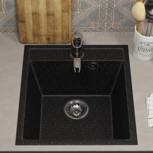 Кухонная мойка Uperwood ECON UPD-404 4910201226 43х49 цвет черный - фото 3