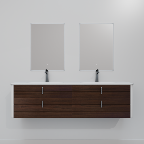 Тумба с раковиной+зеркало Art Decco Gabriella (Габриелла) AGB15W24D1MF 150x45x40 подвесная цвет черный орех - фото 3