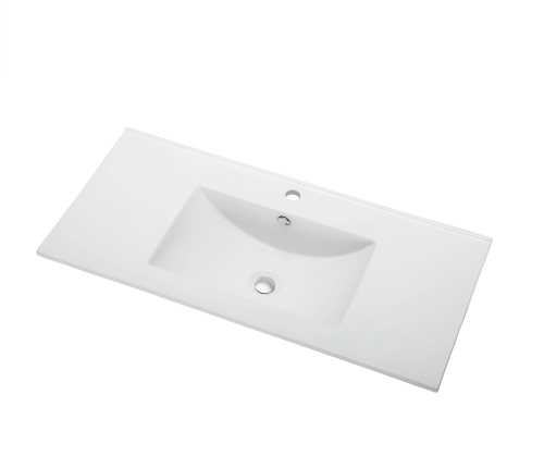 Раковина из сантехнического фарфора Orange B03-1000w 102х47 встраиваемая цвет белый глянцевый - фото 3