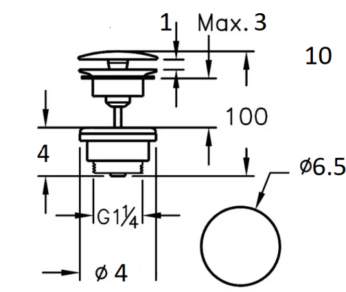 Донный клапан для раковины Ceramalux RD036 - фото 2