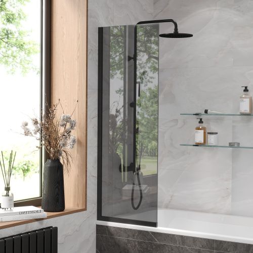 Душевая шторка Reflexion Fix RX14050TBL-04 50x140 стекло тонированое профиль черный матовый ориентация универсальная - фото 2