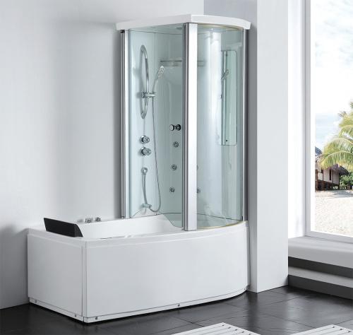 Ванна акриловая гидромассажная Gemy G8040 B R 170х85 пристенная асимметричная с каркасом - фото 2