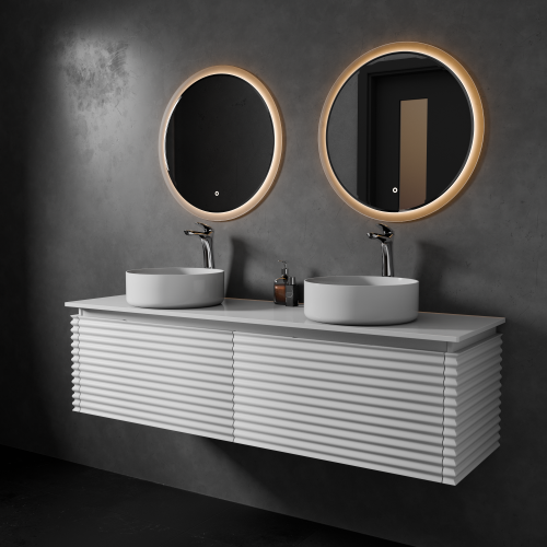 Тумба с раковиной+зеркало Art Decco Jacqueline (Жаклин) AJC15W34D3M0 150x45x40 подвесная цвет белый - фото 2