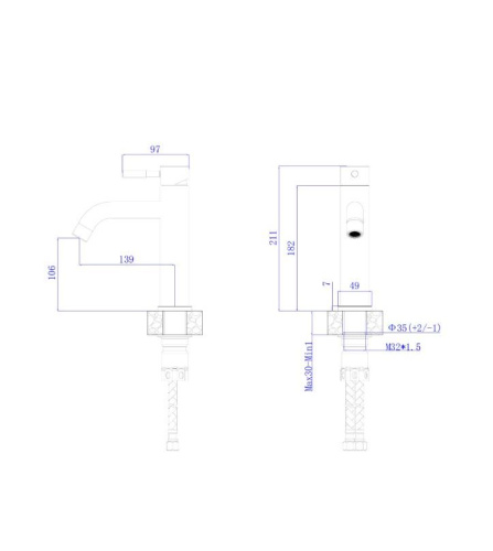 Смеситель Rush Melos SUS1101-11Black на раковину черный - фото 2