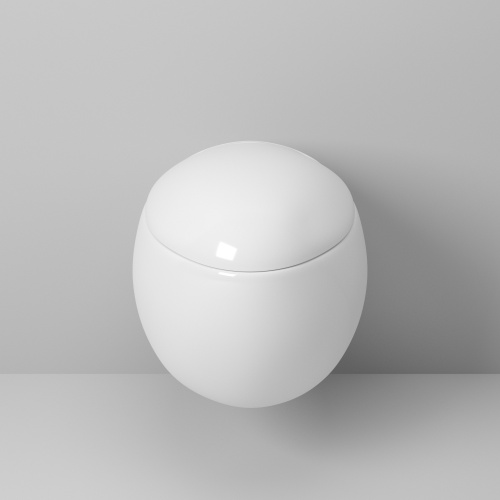 Унитаз подвесной Grossman Санфаянс GR-4442 белый глянцевый с сиденьем микролифт безободковый каскадный смыв - фото 3