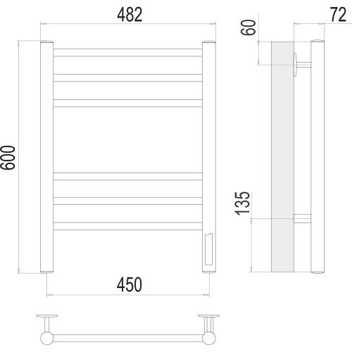 Полотенцесушитель Terminus 4670078527462 48х60 электрический белый - фото 3