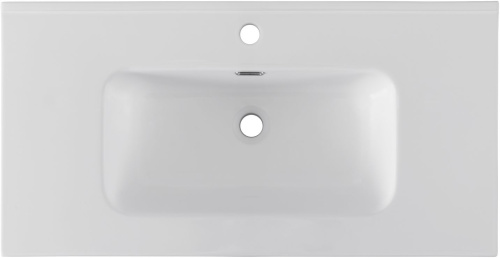 Раковина керамическая Aquanet Flat 00330432 91х47 полувстраиваемая цвет белый 1 отверстие под смеситель - фото 2