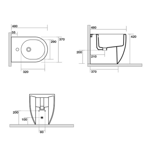 Биде Kerasan FLO 312701 напольное - фото 2