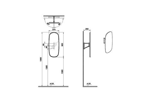 Зеркало в ванную Vitra Plural 64059 38х90 цвет американский орех - фото 3