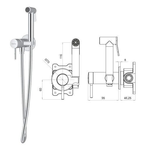 Гигиенический душ Teska PULITO BTK6804 черный - фото 2