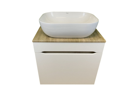 Тумба с раковиной Sintesi STL.W7018_SIN-LVB-APP-403 60х55х50 подвесная цвет белый - фото 4