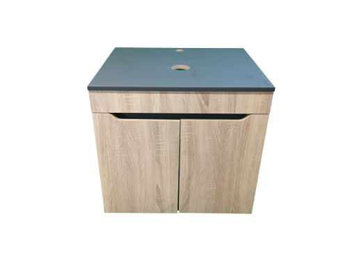 Тумба с раковиной Sintesi STL.W7023_SIN-LVB-APP-409WM 60х55х50 подвесная цвет темно-серый/коричневый/белый - фото 5