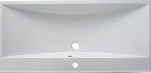 Раковина из литьевого мрамора Aquanet Нота 00284116 100х48 полувстраиваемая цвет белый 1 отверстие под смеситель - фото 3