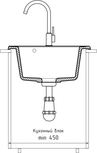 Кухонная мойка Granfest Quarz 08 белый 48х48 цвет белый поверхность матовая - фото 4