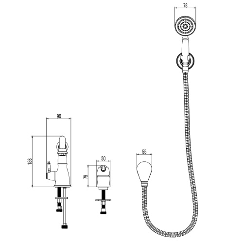 Смеситель LeMark Villa LM4847C на борт ванны хром - фото 3