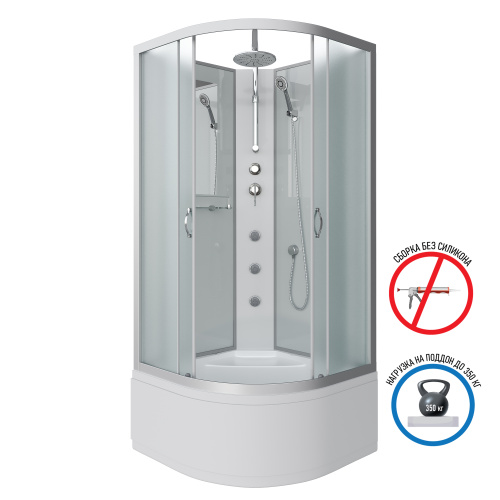 Душевая кабина Niagara Classic 23071424BKTG 80х80 четверть круга без крыши ориентация универсальная - фото 2