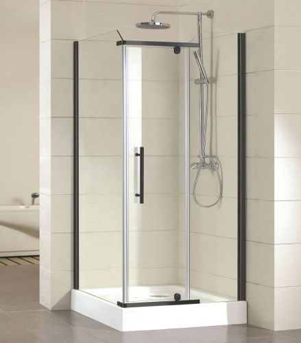 Душевой уголок Azario Edmonton AZ-NNC1231 900 BLACK 90х90 стекло прозрачное профиль черный без поддона - фото 2